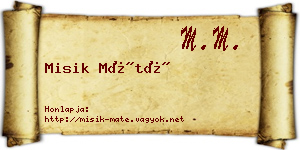 Misik Máté névjegykártya