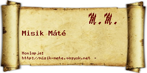 Misik Máté névjegykártya